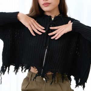 Forever 21 chunk knot Frayed Hem Cardigan